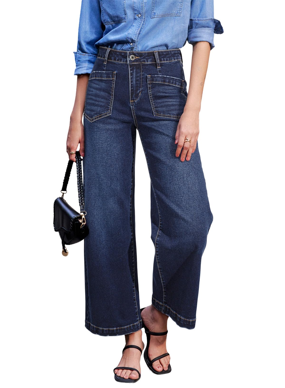 Women's Straight Leg Loose Ankle Denim Pants