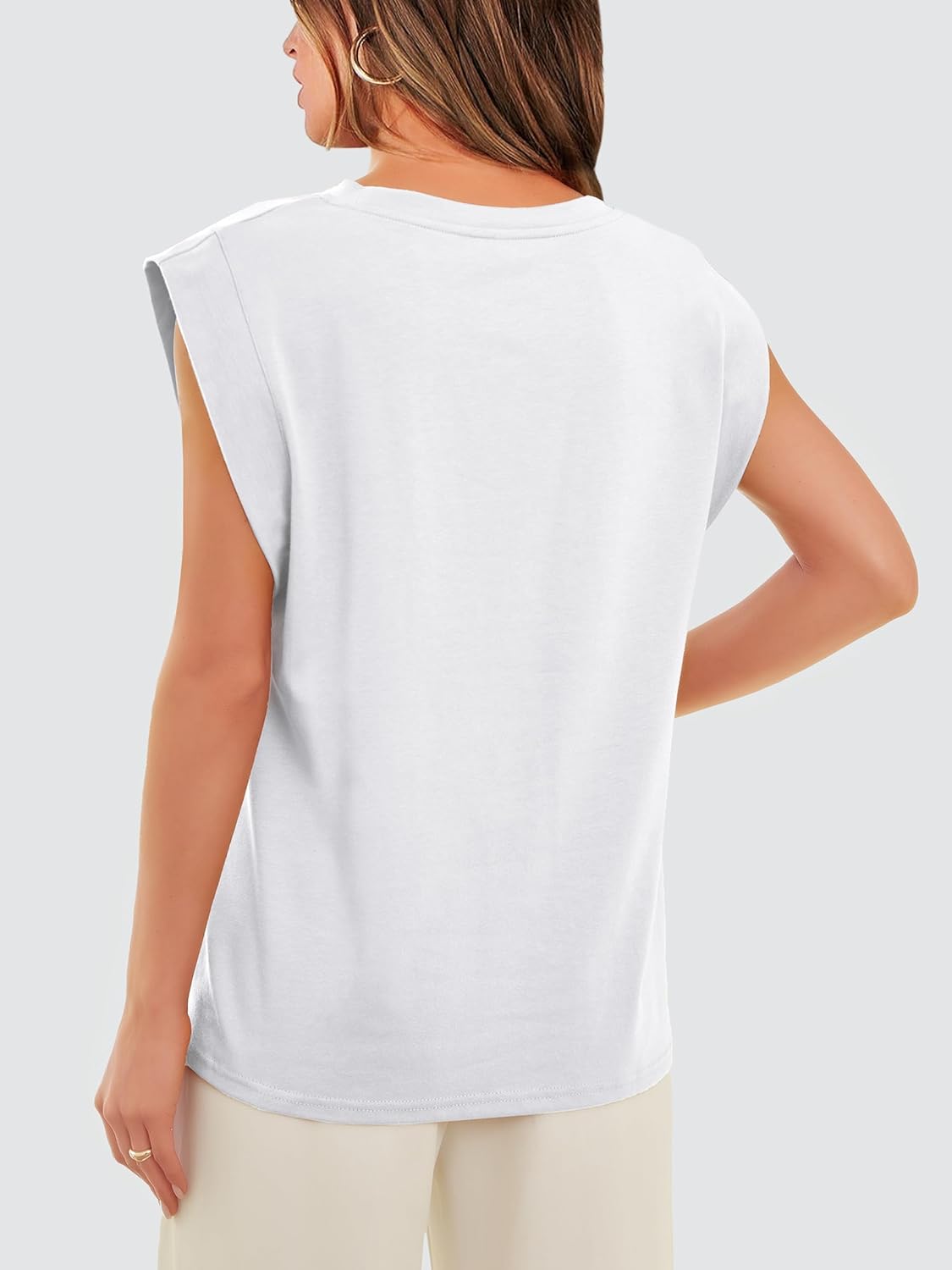 Women's Crewneck Cap Sleeve Casual Tank Basic Tee
