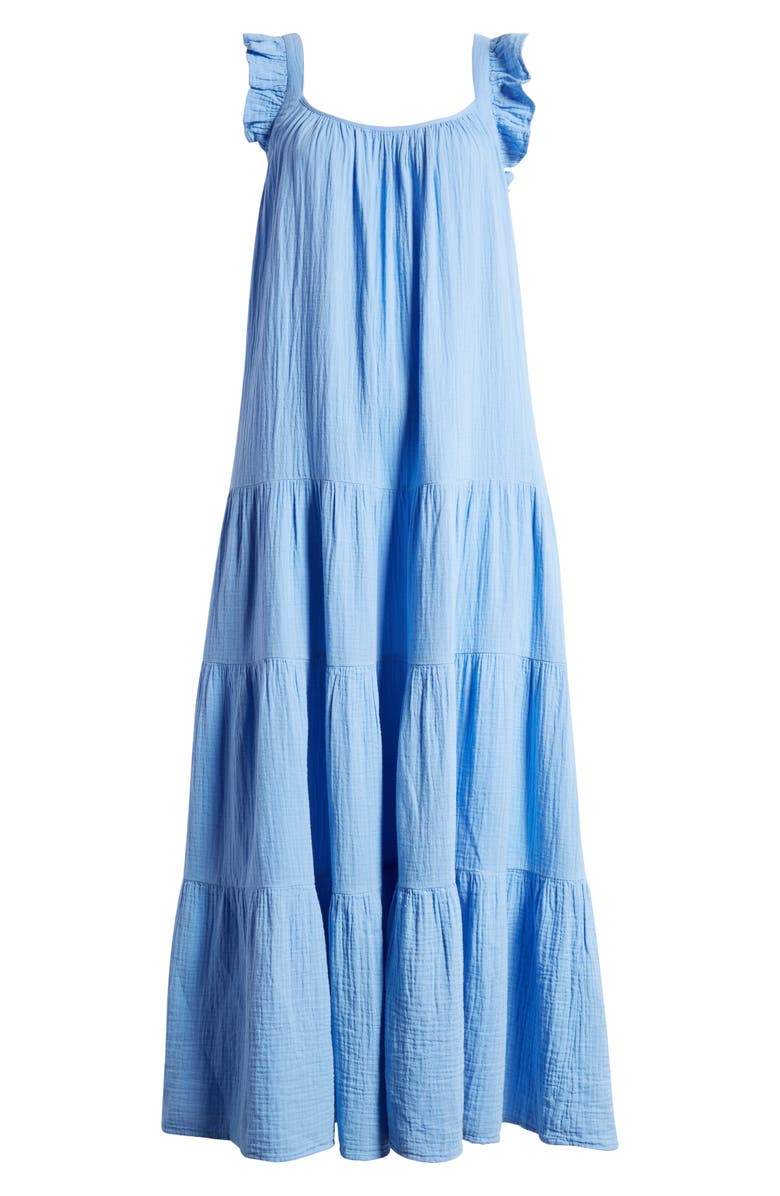 Ruffle Tiered Cotton Maxi Dress
