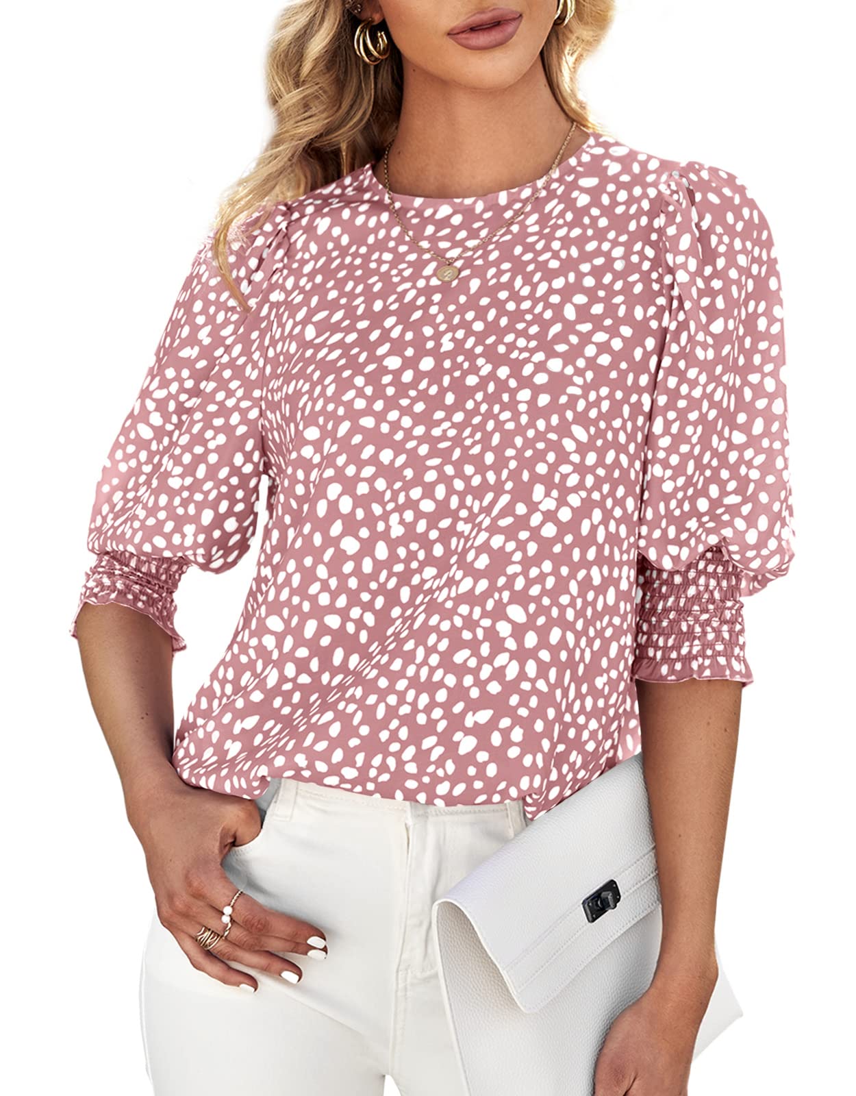 Women's Polka Dot Three-quarter Sleeve T-Shirt Top（Buy 2 Free Shipping)