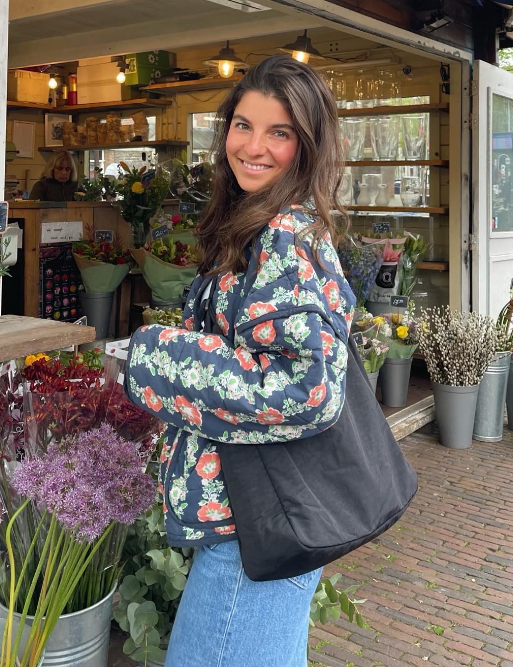 Women's  Floral Print Quilted Puffer Jackets 