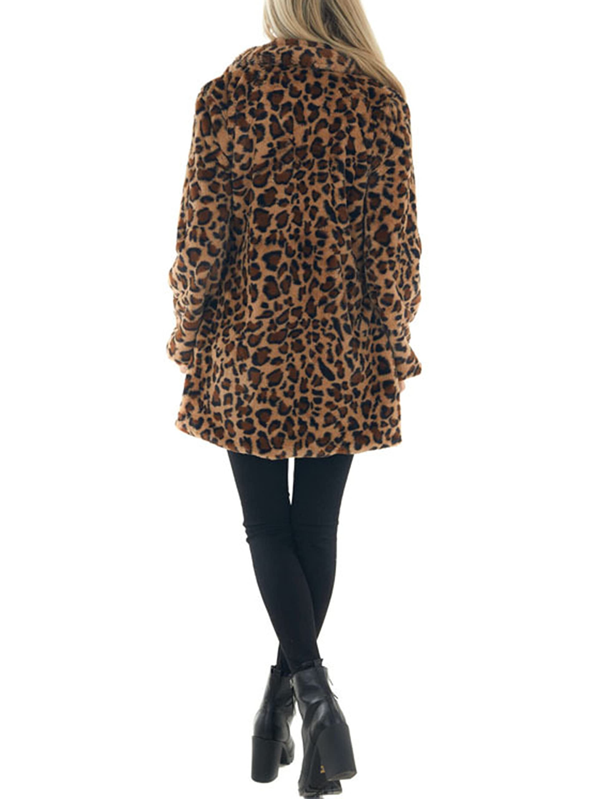 HOT SALE Women's Faux Fur Jackets Leopard Coats