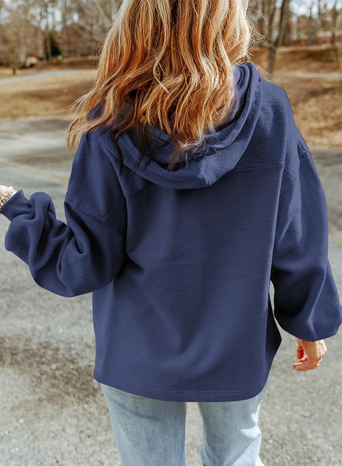  Women's Drawstring Fuzzy Sherpa Hooded Zip Up Jacket Coats with Pockets