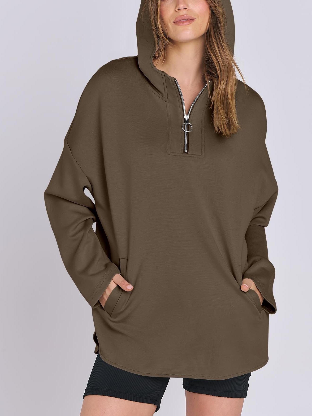 ✨Women's Oversized Hoodie Quarter-Zip Sweatshirts (Buy 2 Free Shipping)