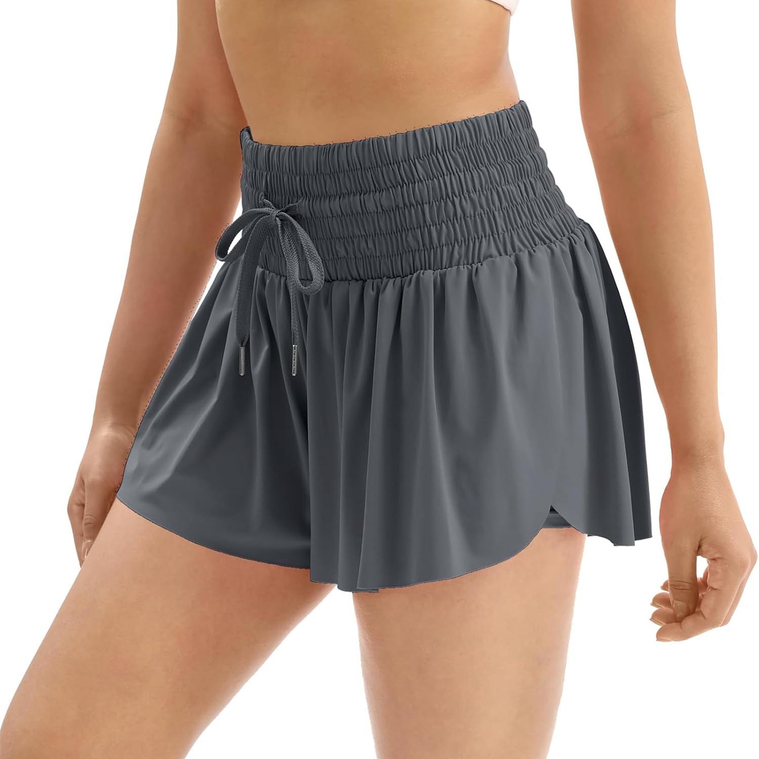 HOT SALE Women's Cute High Waist Drawstring Sports Skirt Built-in Shorts with Pockets