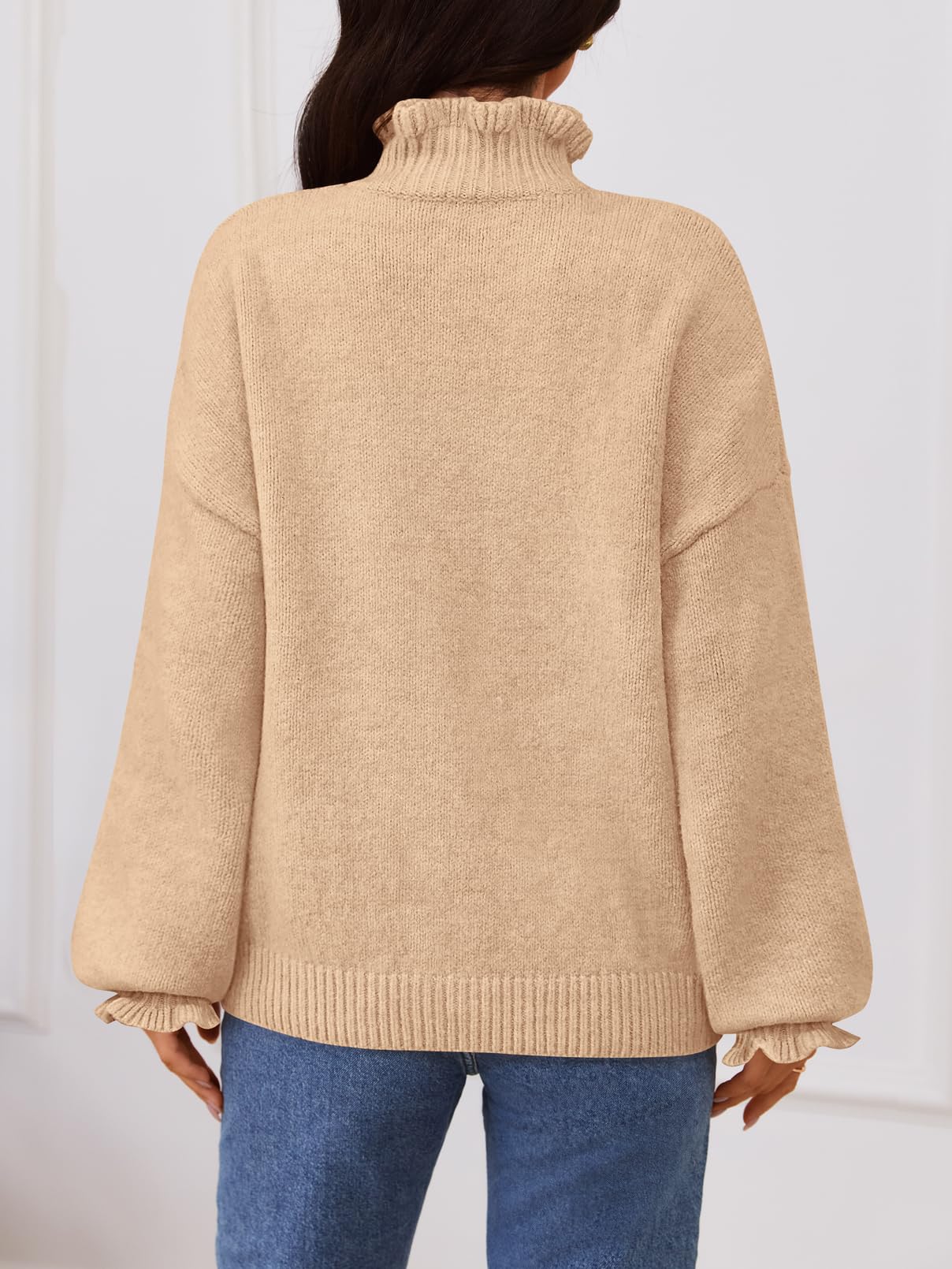 Women's Ruffle Button Down Long Sleeve Chunky Cardigan Sweaters