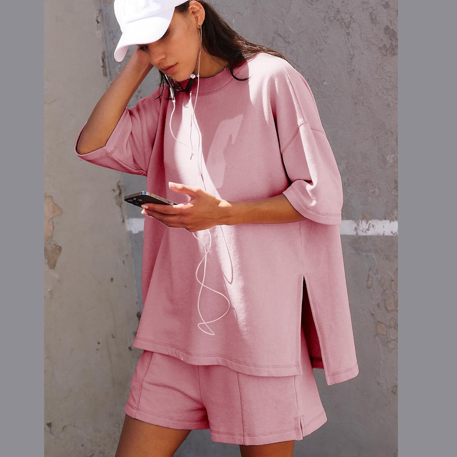 Women's Short Sleeve Cute Tops Shorts Lounge Sets