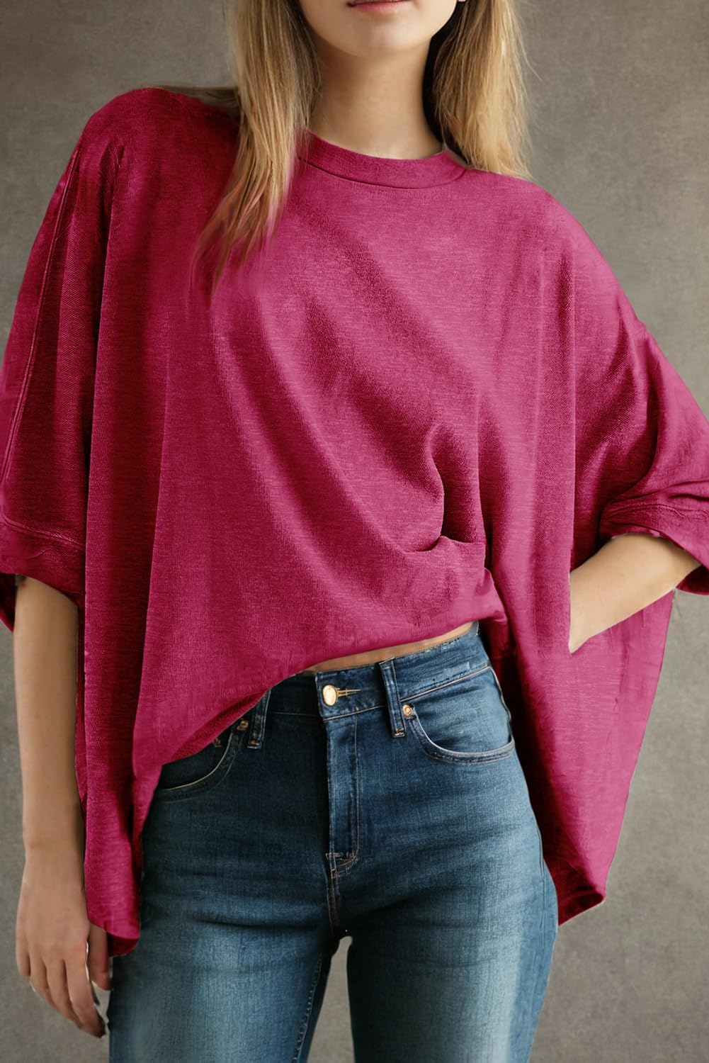 Women's Solid Loose Oversized Tee Shirts