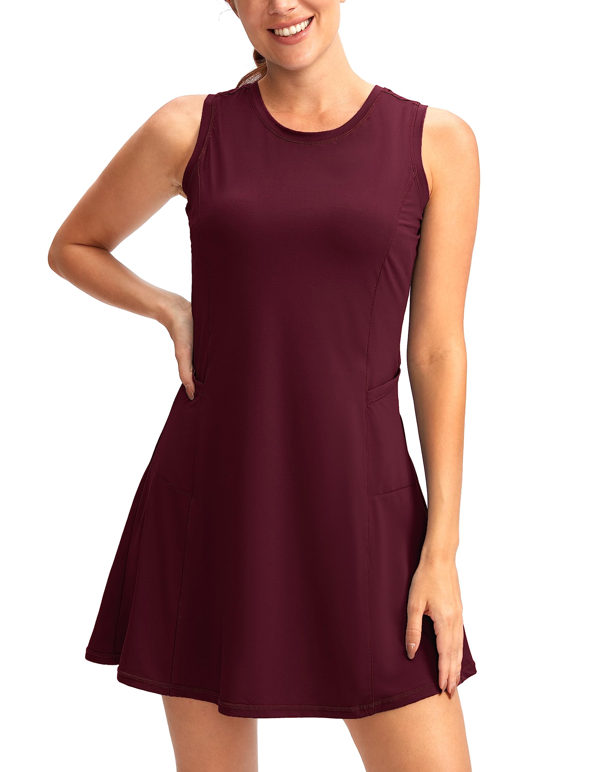 Women's Tennis Golf Dress with Built in Shorts 