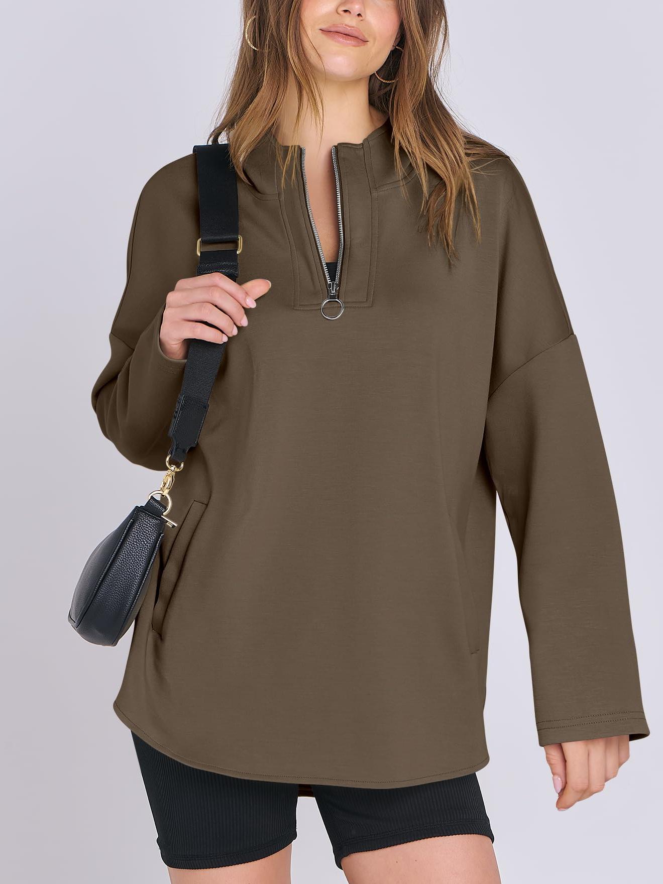✨Women's Oversized Hoodie Quarter-Zip Sweatshirts (Buy 2 Free Shipping)