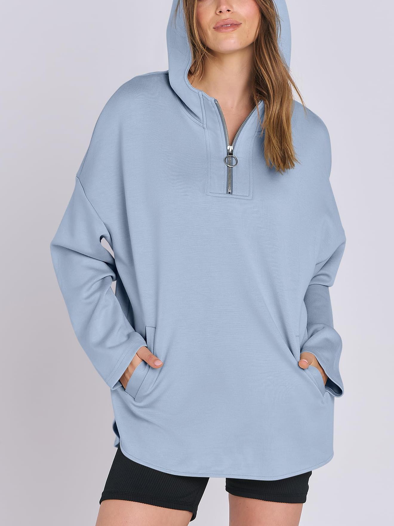 ✨Women's Oversized Hoodie Quarter-Zip Sweatshirts (Buy 2 Free Shipping)