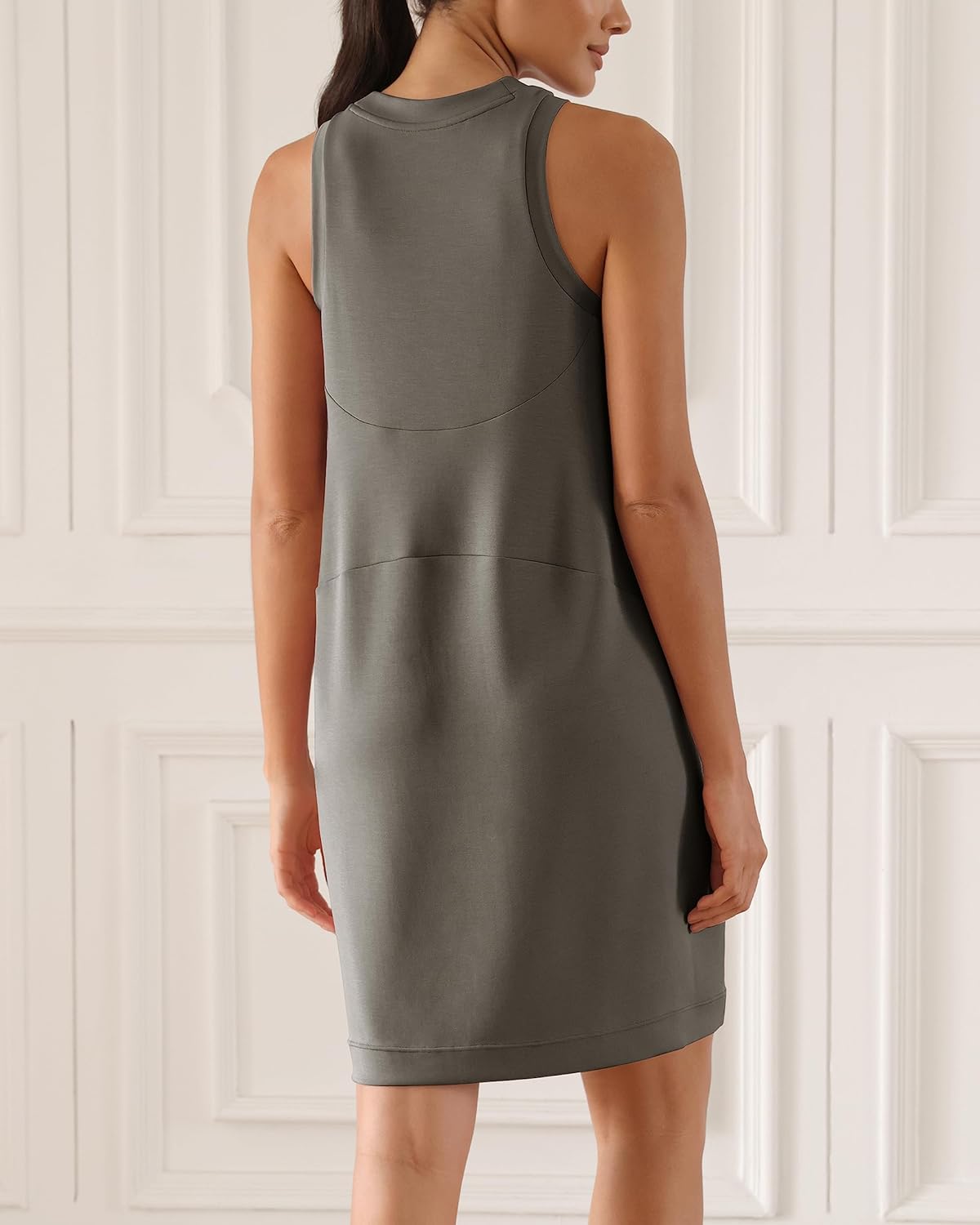 Women's Casual Sleeveless Soft Loose Tank Dress with Pocket