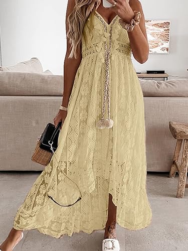 Boho Tassel Beach Summer Maxi Dress-hivebabe.com