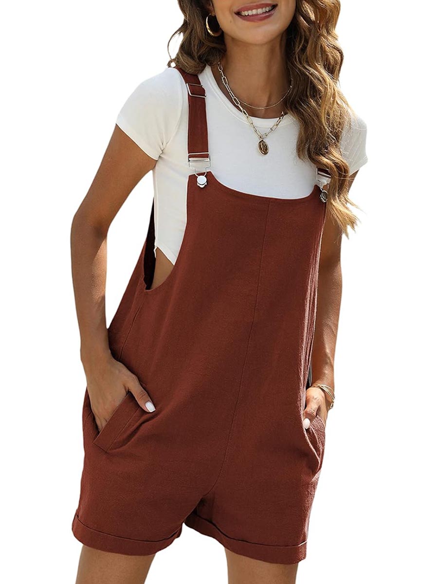 Women's Casual Adjustable Overalls Shorts With Pockets(BUY 2 FREE SHIPPING)