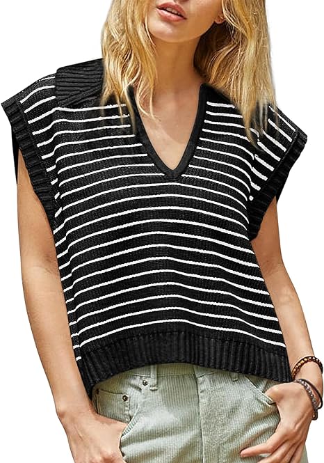 New🔥Women's V-Neck Striped Tank Top