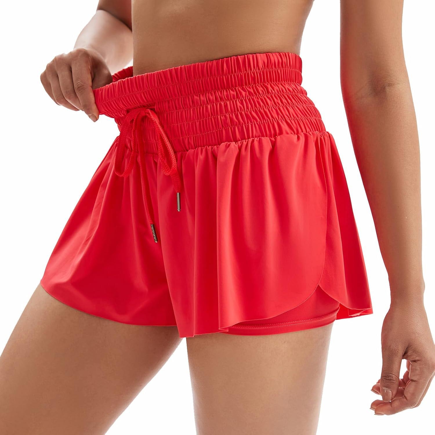HOT SALE Women's Cute High Waist Drawstring Sports Skirt Built-in Shorts with Pockets