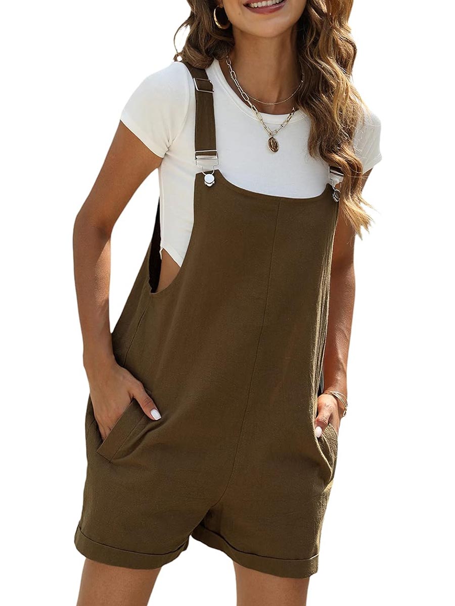 Women's Casual Adjustable Overalls Shorts With Pockets(BUY 2 FREE SHIPPING)