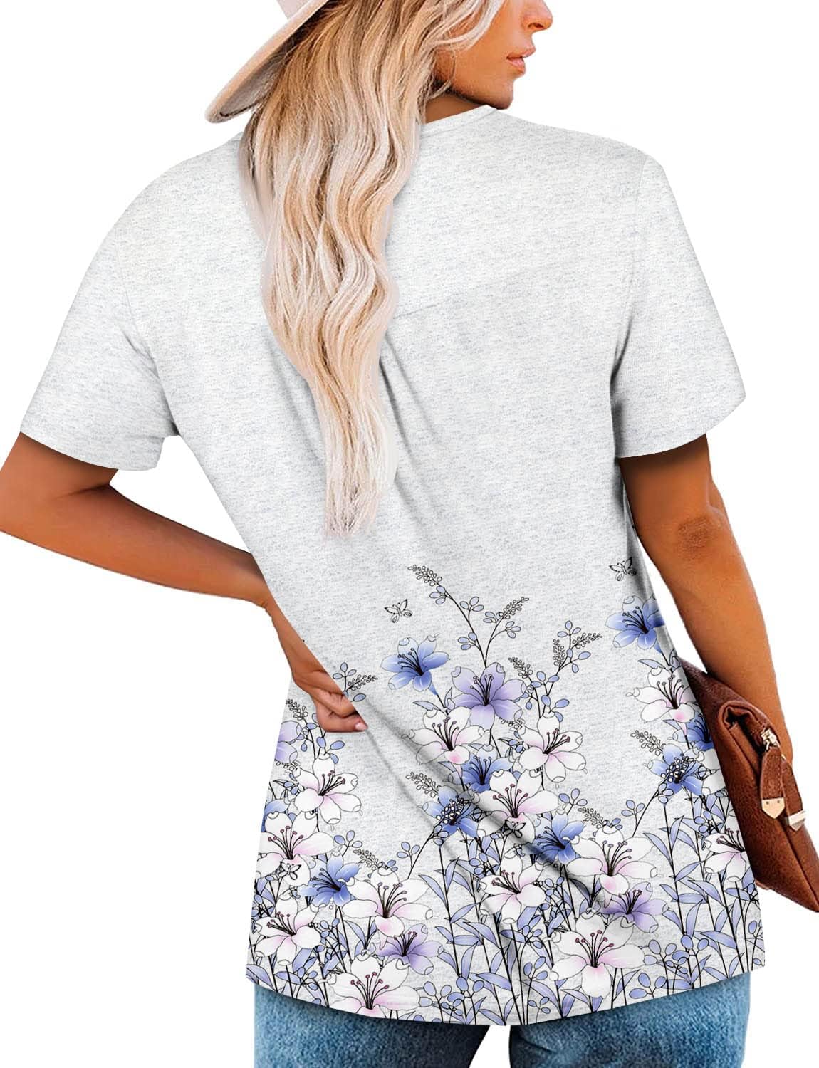 Women's Summer Printed Pleated Crew Neck Tee (Buy 3 Free Shipping)