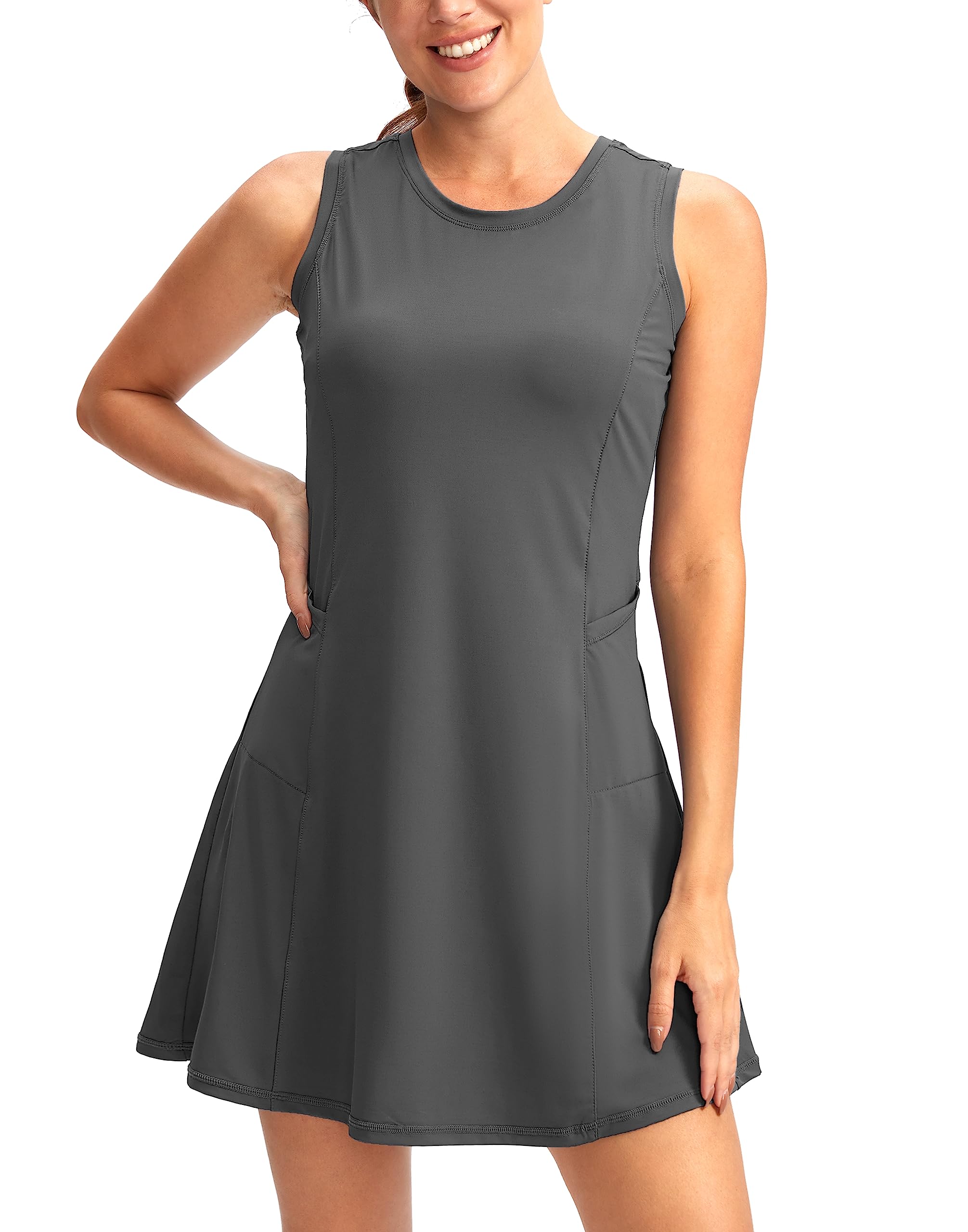 Women's Tennis Golf Dress with Built in Shorts 