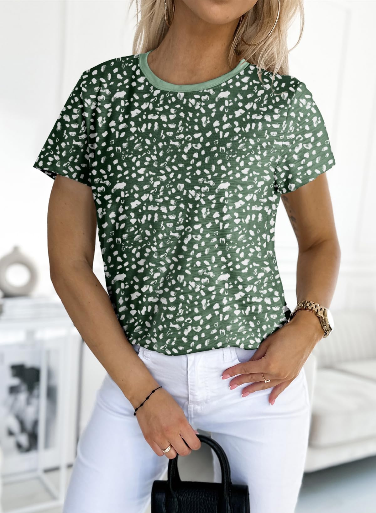 Women's Polka Dot Print Short Sleeve T-Shirt(Buy 3 Free Shipping)