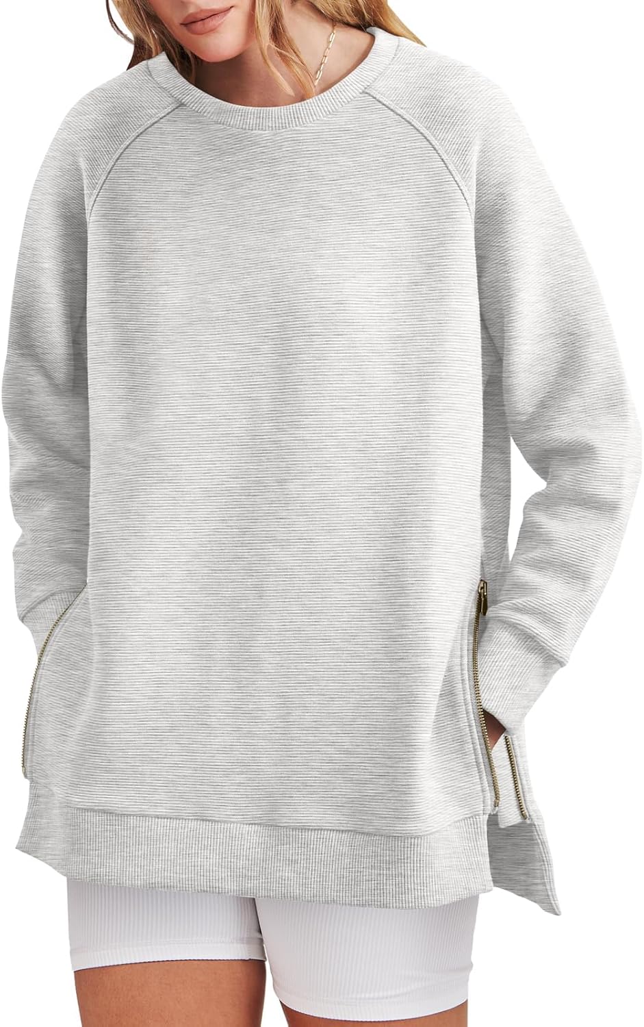 Women‘s Oversized Sweatshirt Crewneck Long Sleeve Tunic Pollover Shirts