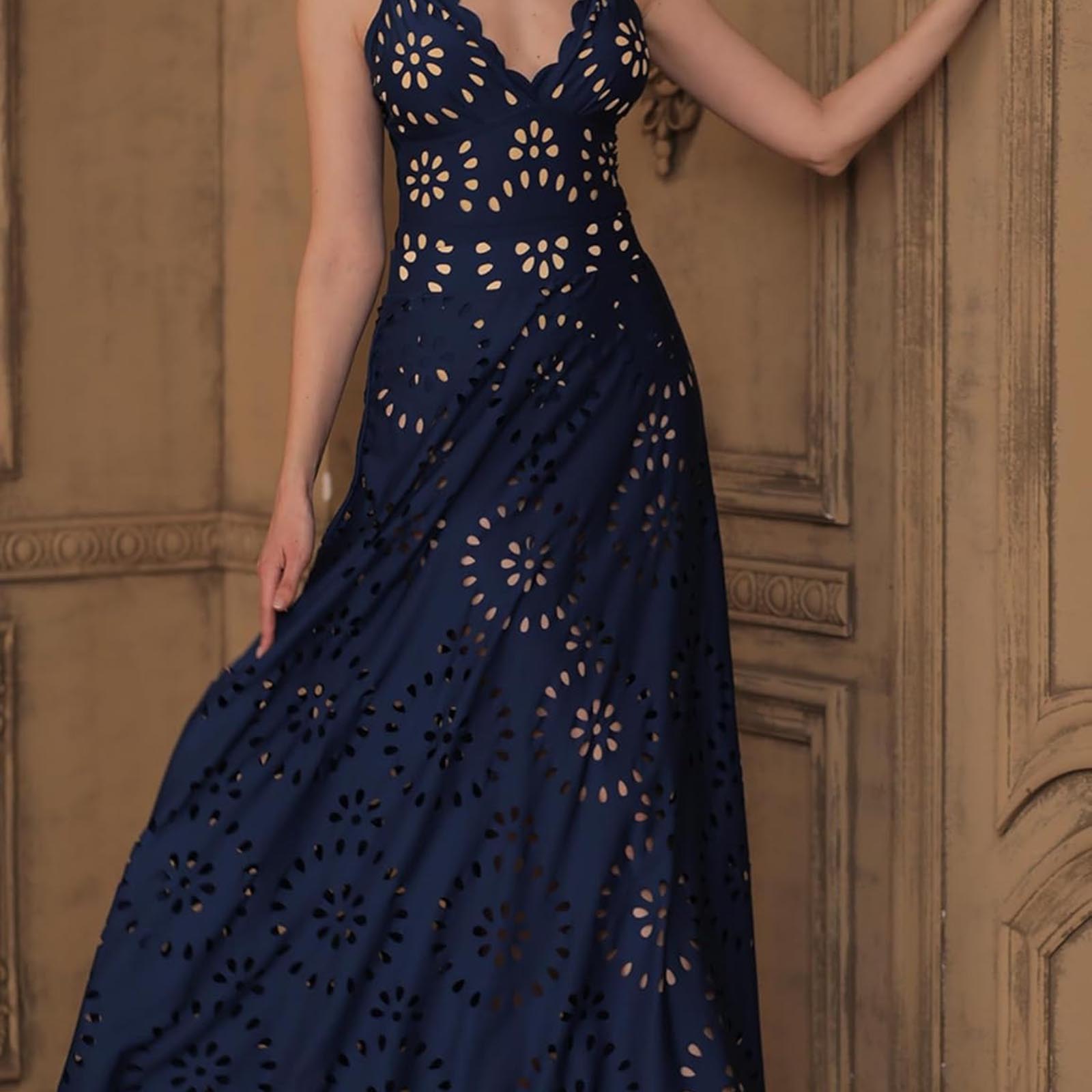 Women's One Piece Bathing Suit Petal Hollow V Neck Swimsuit and Skirt(BUY 2 FREE SHIPPING)