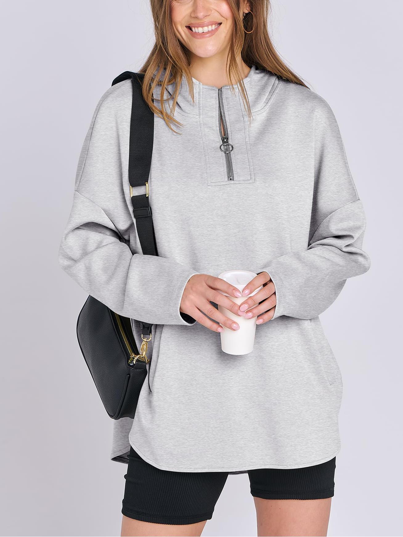 ✨Women's Oversized Hoodie Quarter-Zip Sweatshirts (Buy 2 Free Shipping)