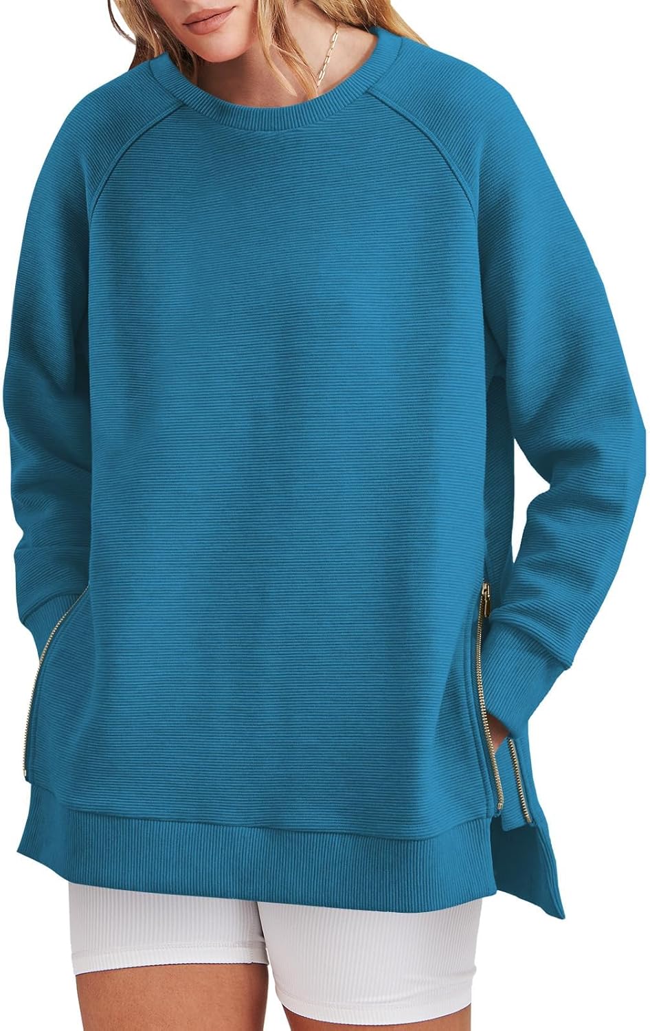 Women‘s Oversized Sweatshirt Crewneck Long Sleeve Tunic Pollover Shirts
