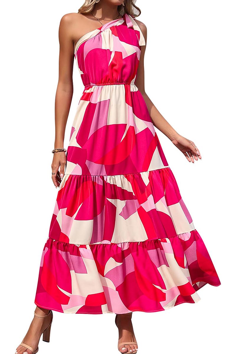 Women's Floral Knotted Off-Shoulder Ruffled Flowing Dress(BUY 2 FREE SHIPPING)