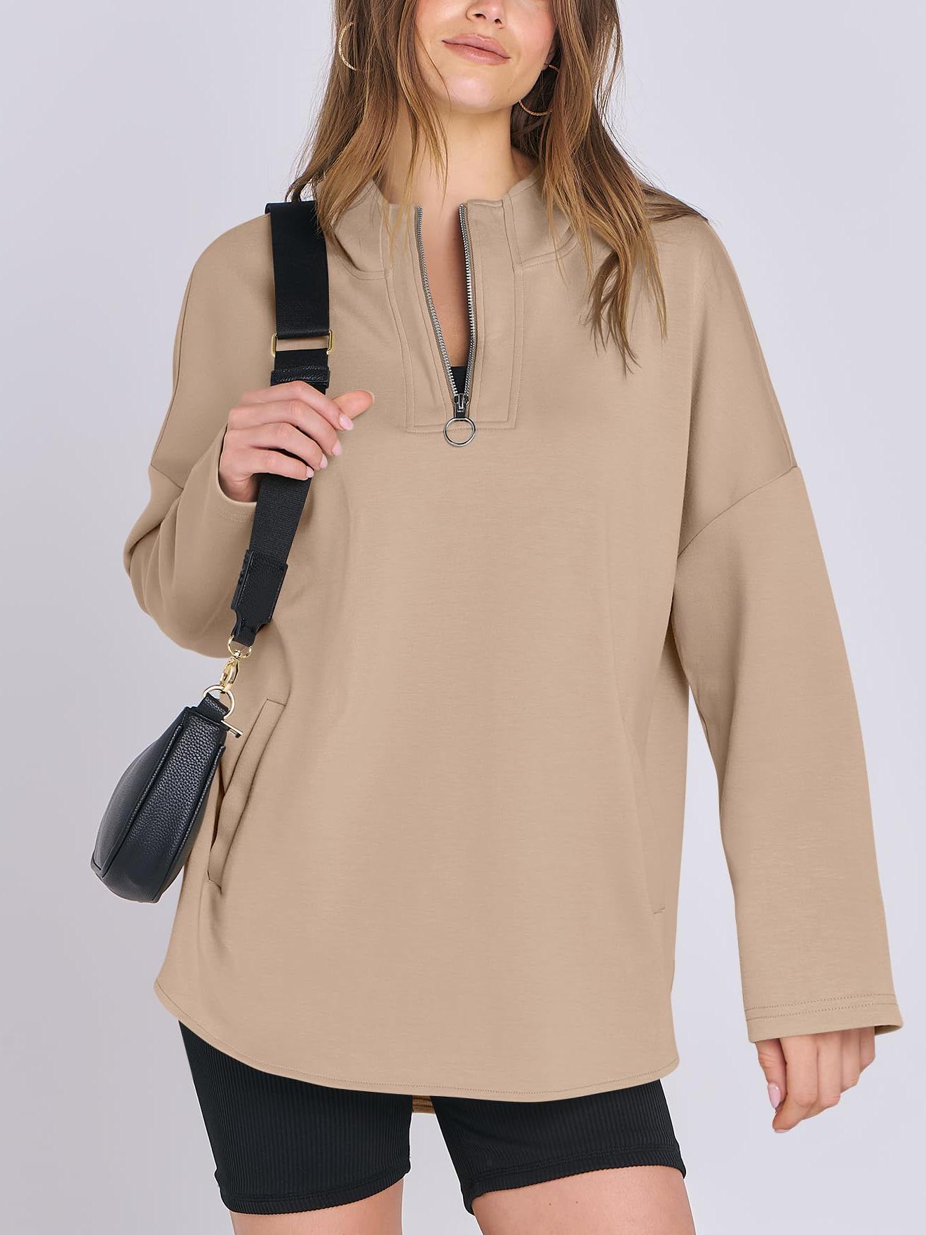 ✨Women's Oversized Hoodie Quarter-Zip Sweatshirts (Buy 2 Free Shipping)