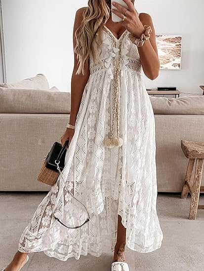 Boho Tassel Beach Summer Maxi Dress-hivebabe.com