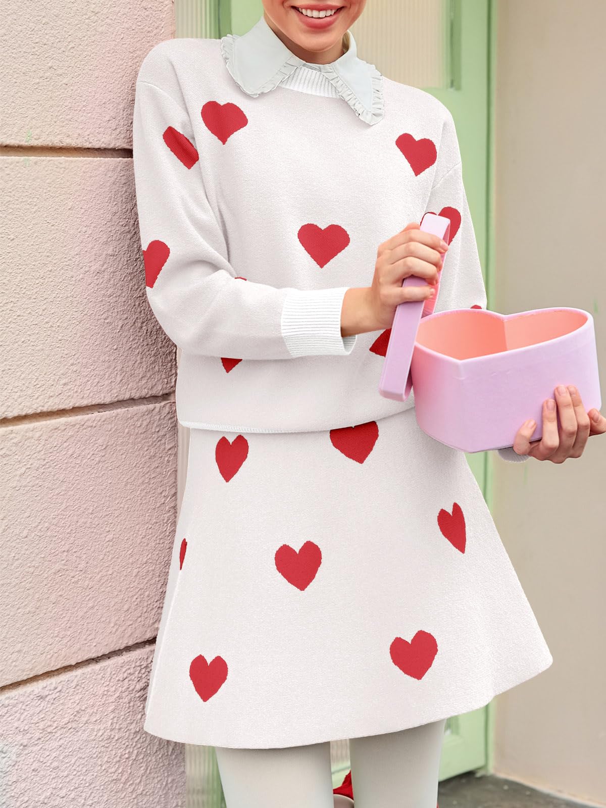 ⏰Hot Sale-Women's Skirt 2 Piece Long Sleeve Crewneck Sweaters (Buy 2 Free Shipping)