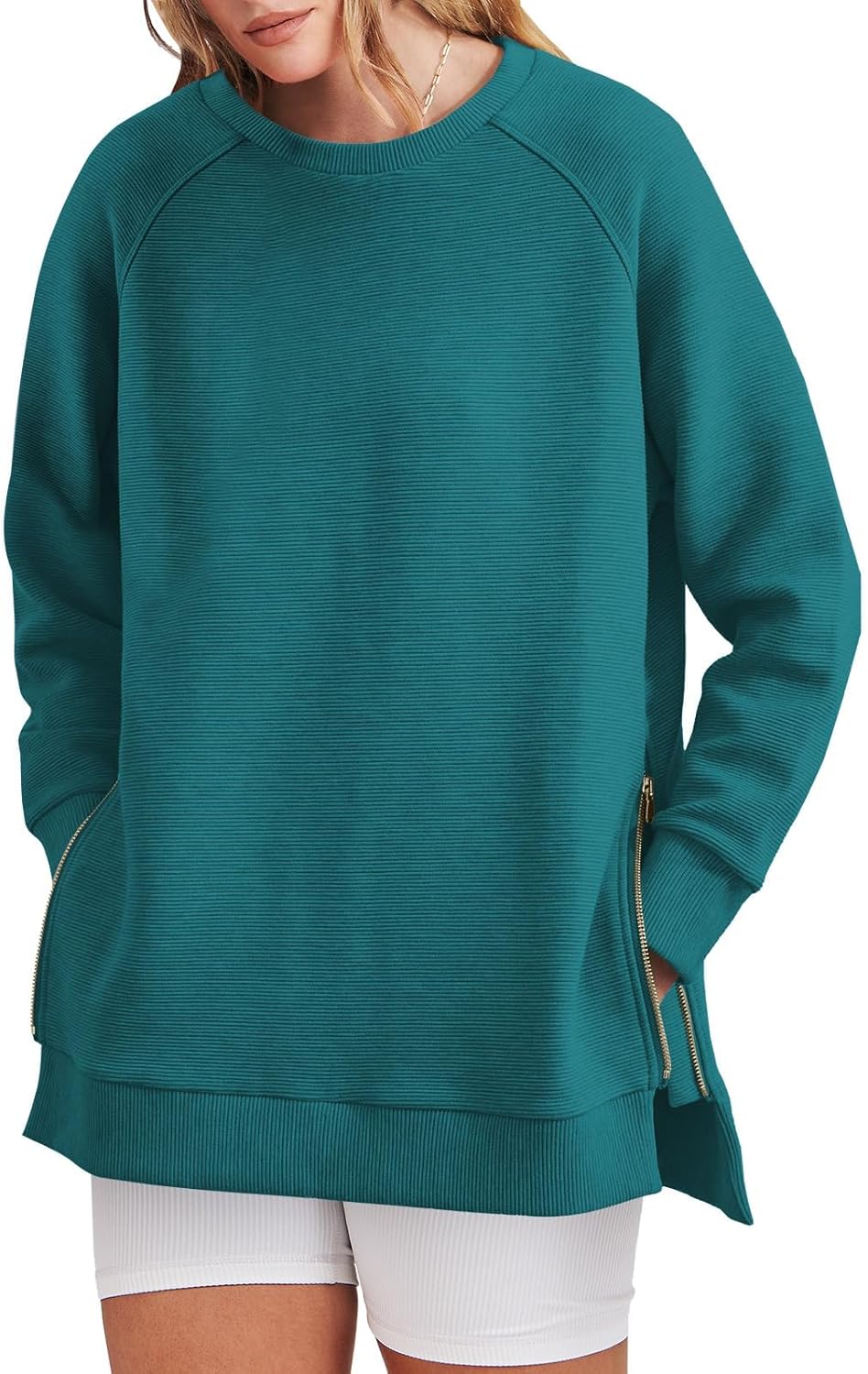 Women‘s Oversized Sweatshirt Crewneck Long Sleeve Tunic Pollover Shirts