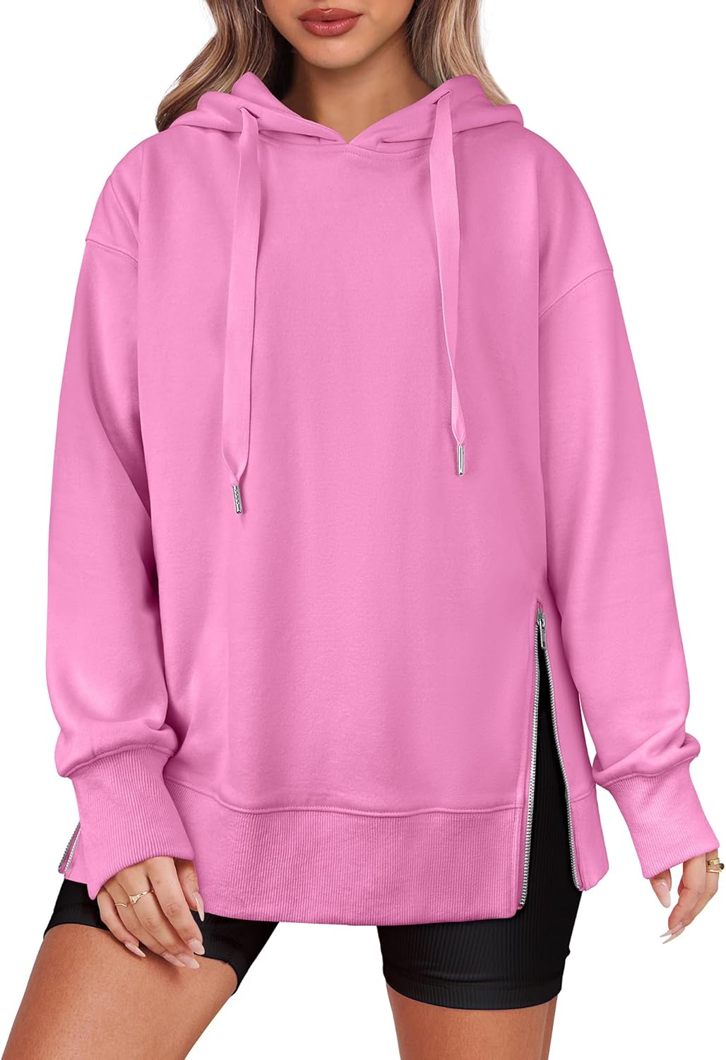 Oversized Side Zipper Tunic Pullover Hoodie (Buy 2 Free Shipping)