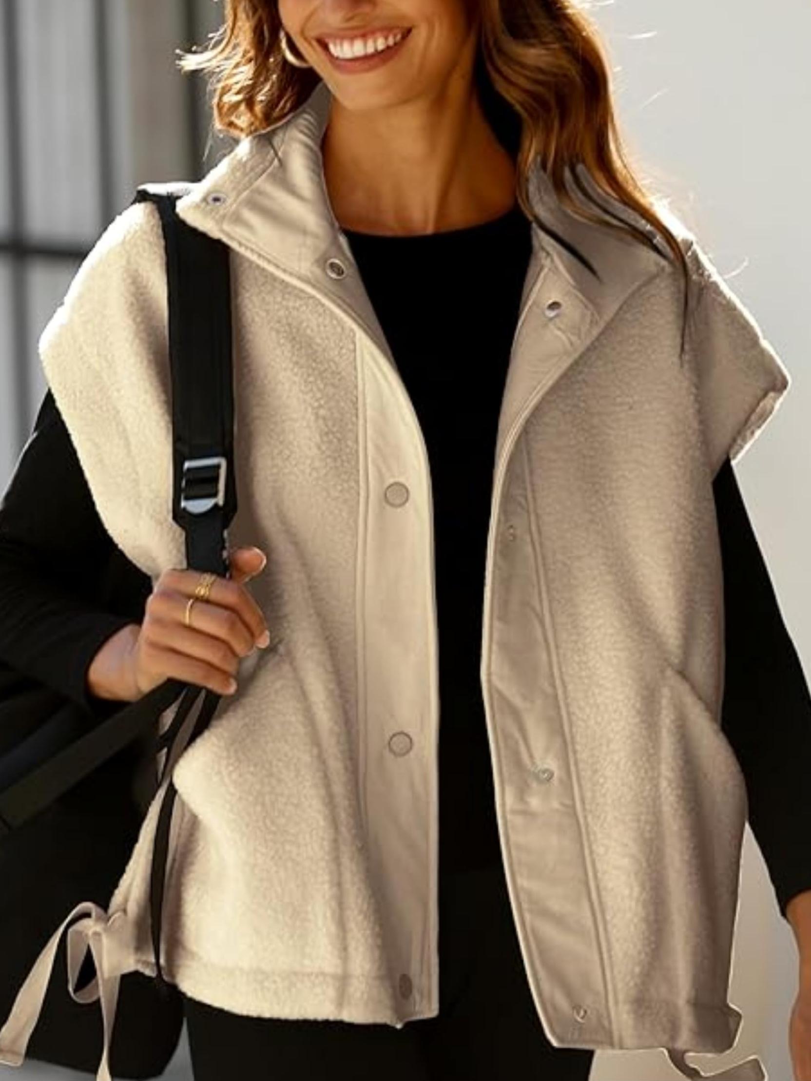  Women's Fuzzy Fleece Vest Oversized Sleeveless Sherpa Jacket (Buy 2 10% off)