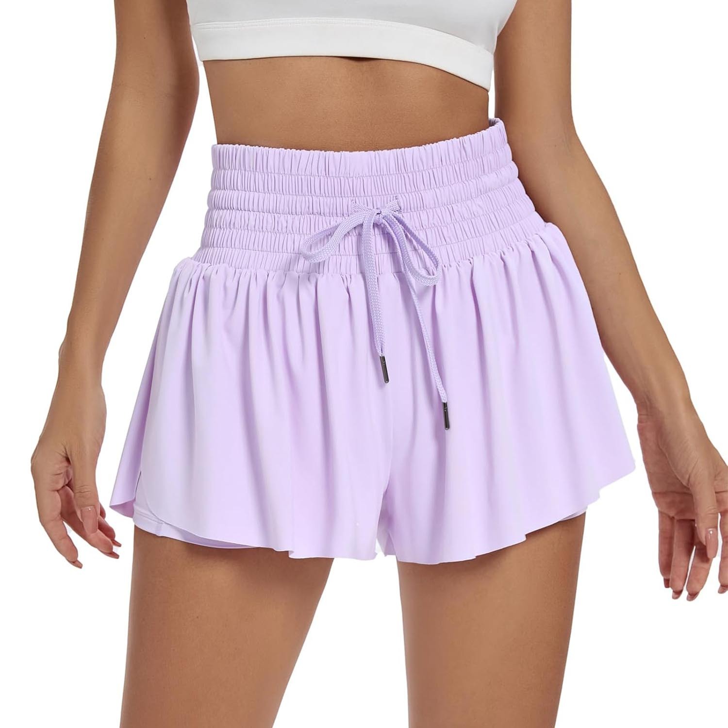 HOT SALE Women's Cute High Waist Drawstring Sports Skirt Built-in Shorts with Pockets