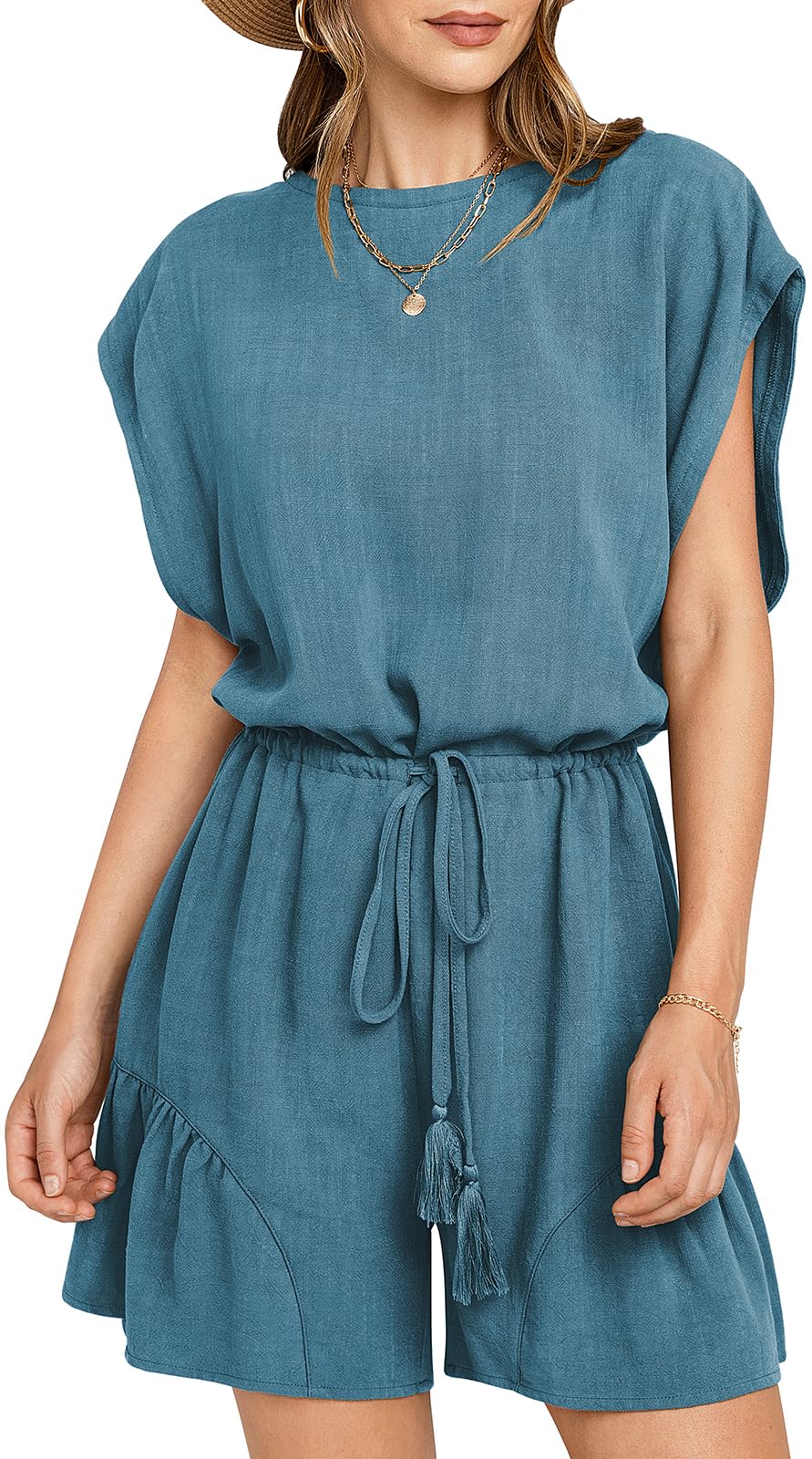 2024 Women's Summer Casual Linen Jumpsuit Pants