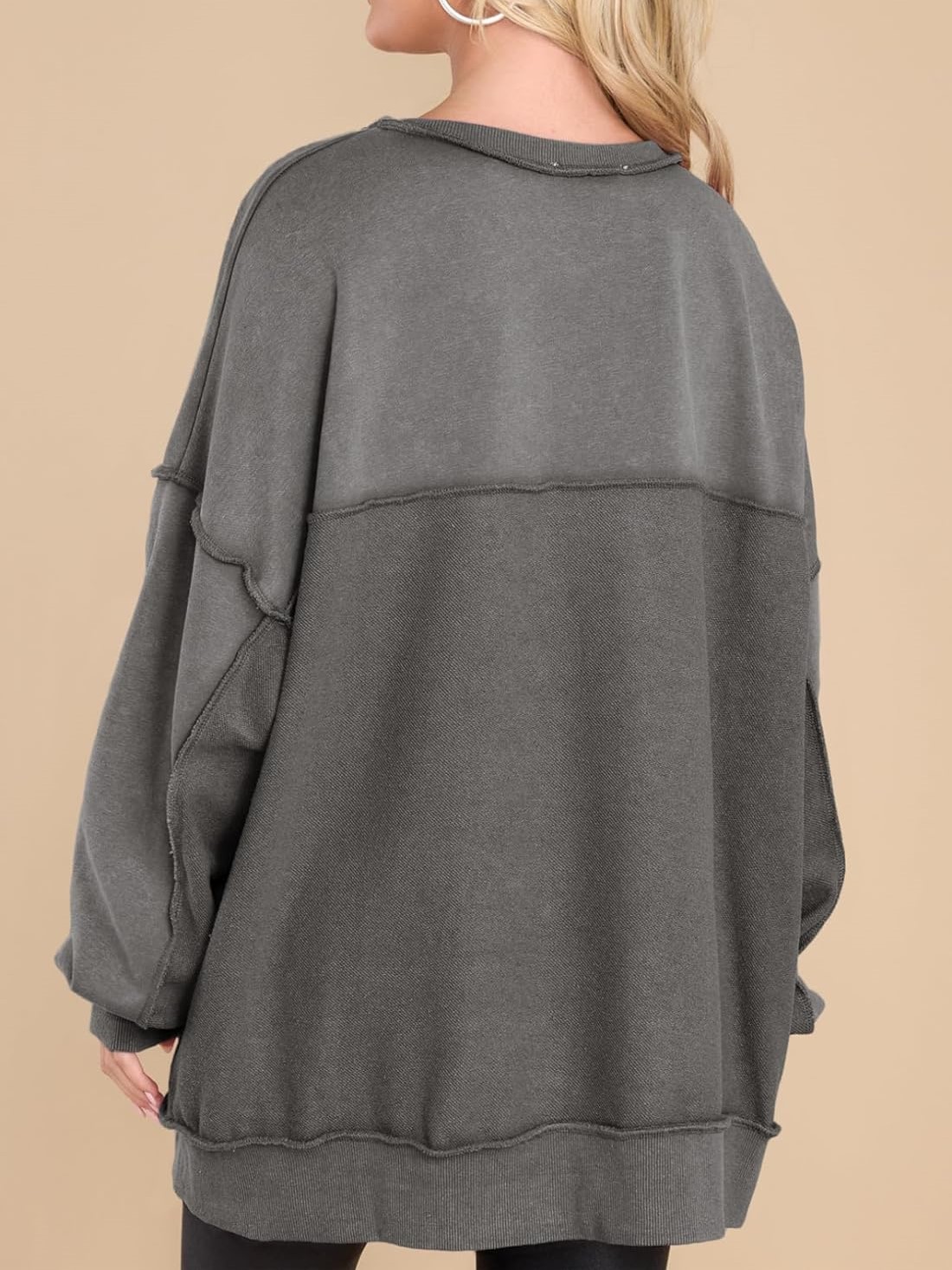 Oversized Long Sleeve Button Down Sweatshirt