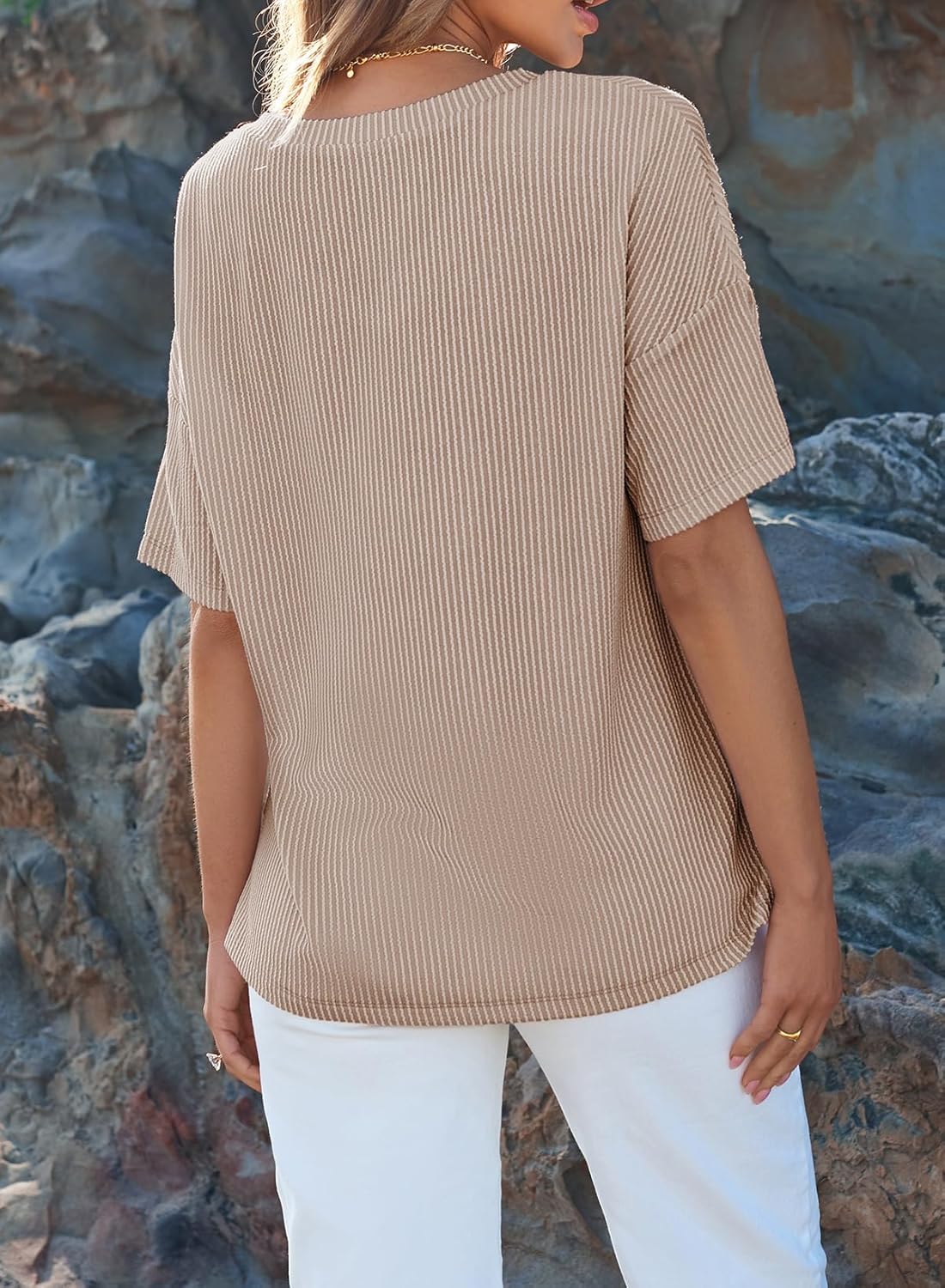 2025 Womens Fashion Knitted Short Sleeve Shirts (Buy 2 Free Shipping)