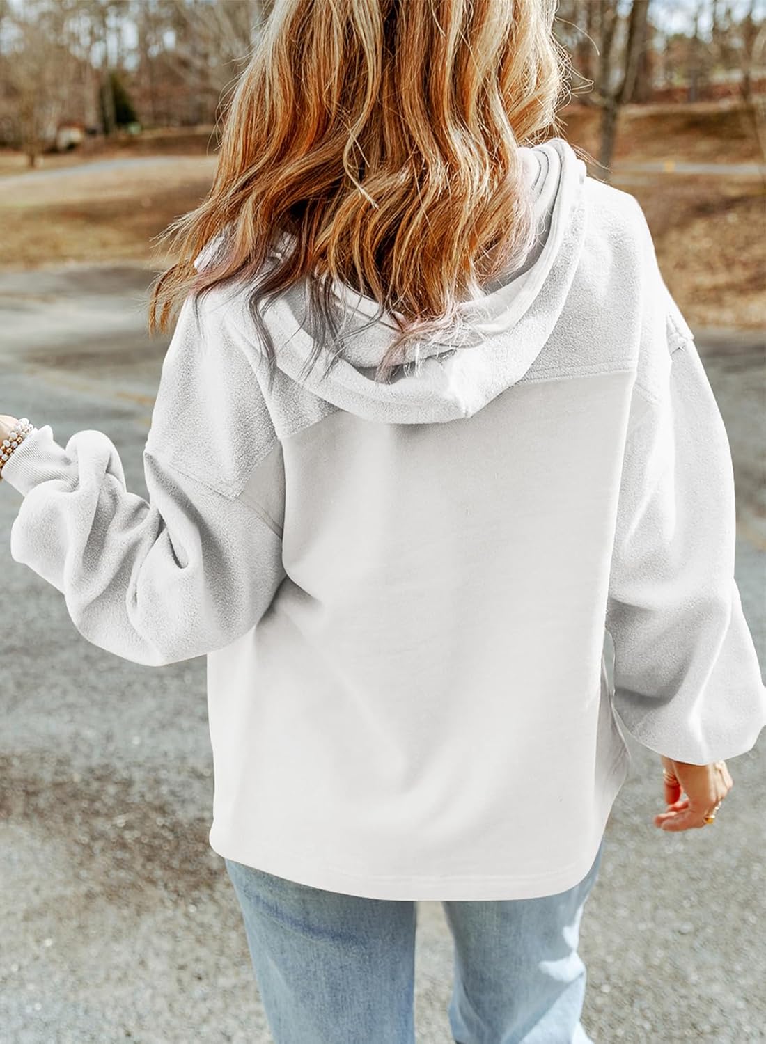  Women's Drawstring Fuzzy Sherpa Hooded Zip Up Jacket Coats with Pockets