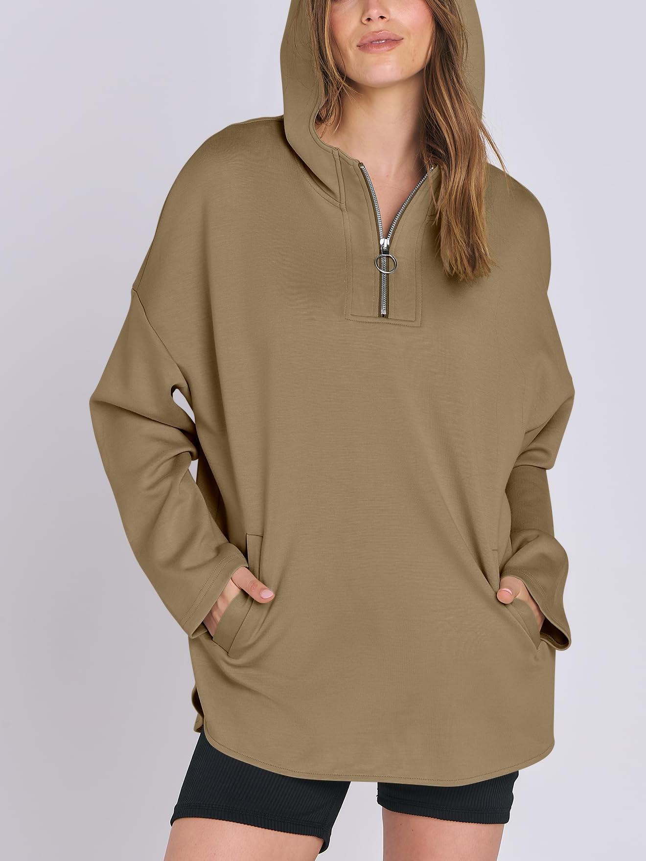 ✨Women's Oversized Hoodie Quarter-Zip Sweatshirts (Buy 2 Free Shipping)