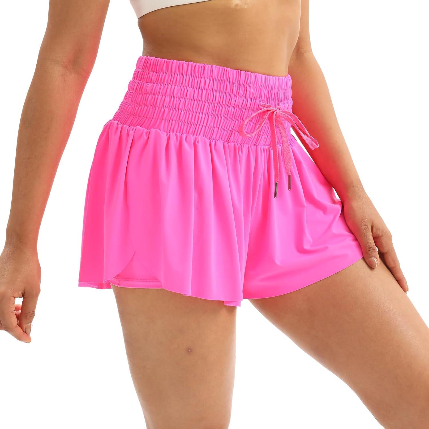 HOT SALE Women's Cute High Waist Drawstring Sports Skirt Built-in Shorts with Pockets