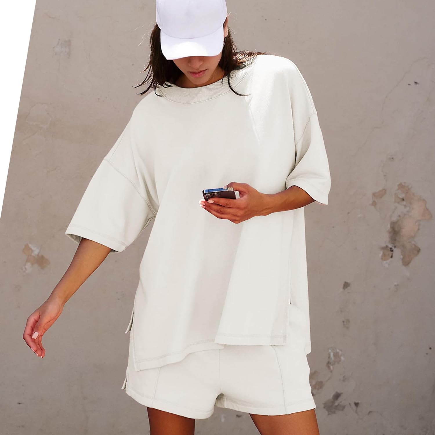 Women's Short Sleeve Cute Tops Shorts Lounge Sets