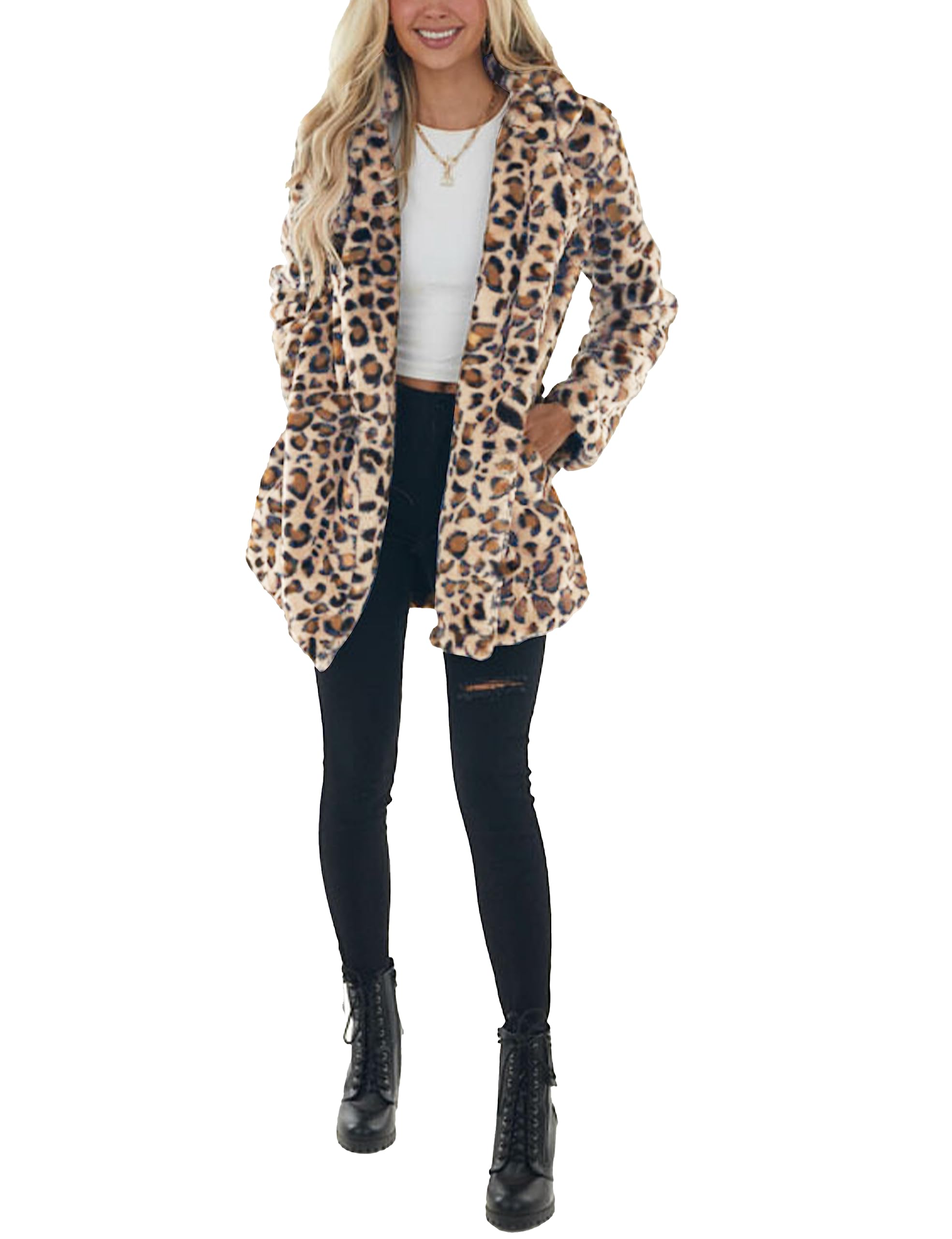 HOT SALE Women's Faux Fur Jackets Leopard Coats