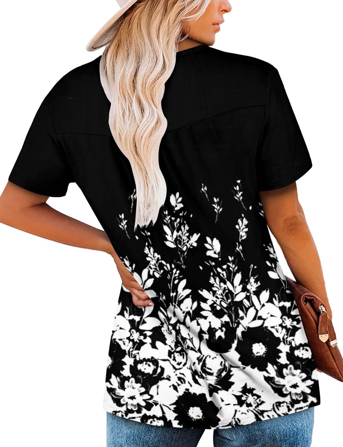 Women's Summer Printed Pleated Crew Neck Tee (Buy 3 Free Shipping)