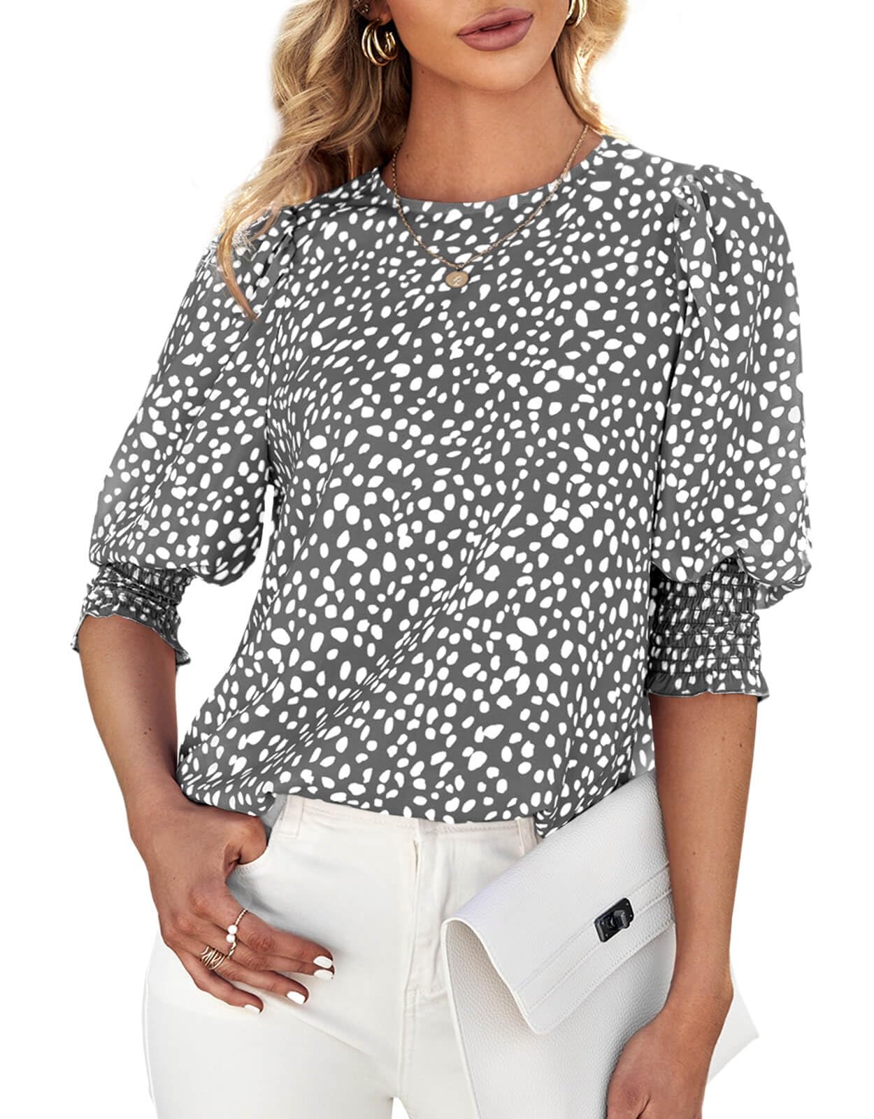 Women's Polka Dot Three-quarter Sleeve T-Shirt Top（Buy 2 Free Shipping)