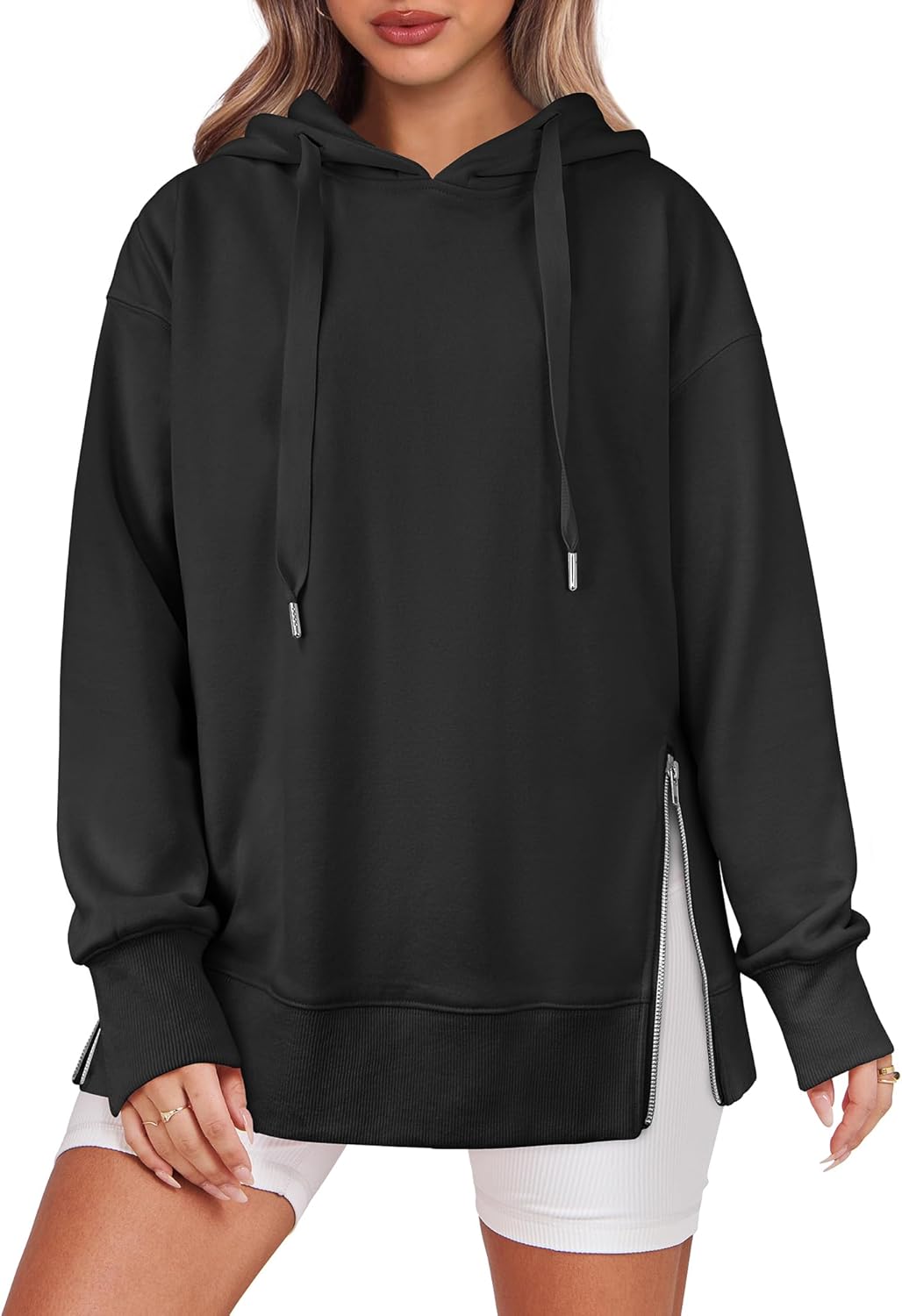 Oversized Side Zipper Tunic Pullover Hoodie (Buy 2 Free Shipping)