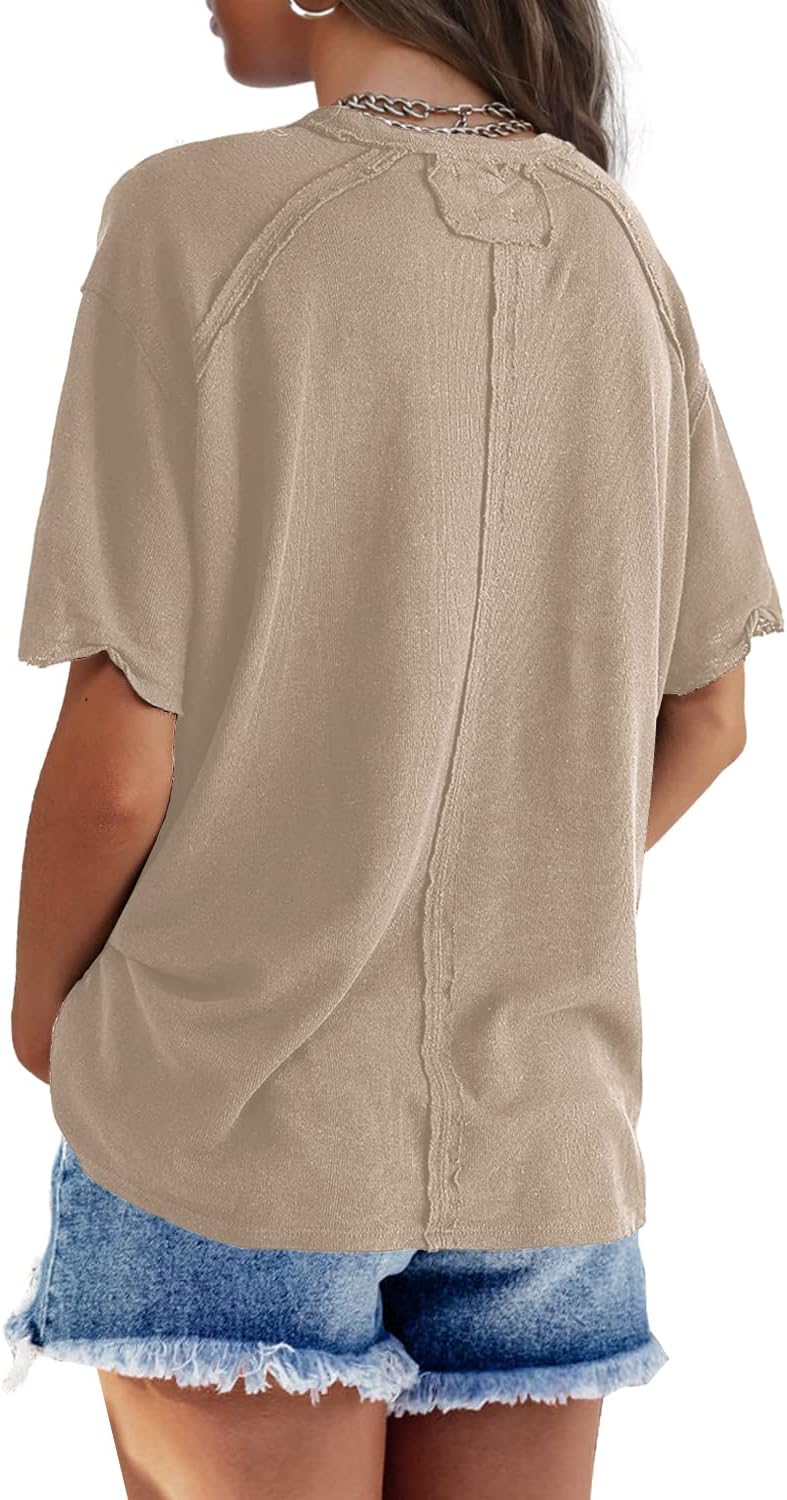 Womens Oversized T Shirts  Short Sleeve Summer Tees Loose Fit Tops(🔥50% OFF!!)