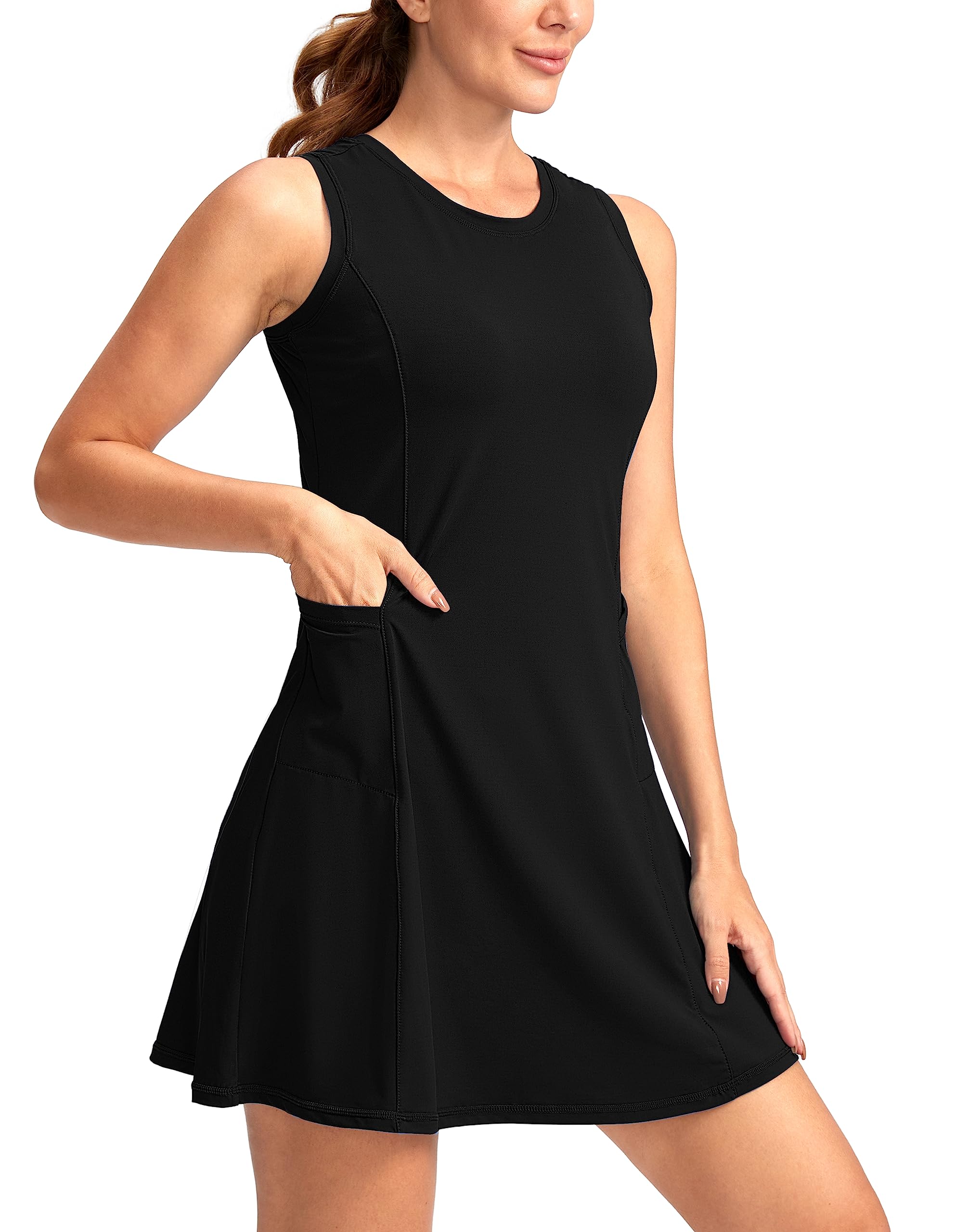 Women's Tennis Golf Dress with Built in Shorts 