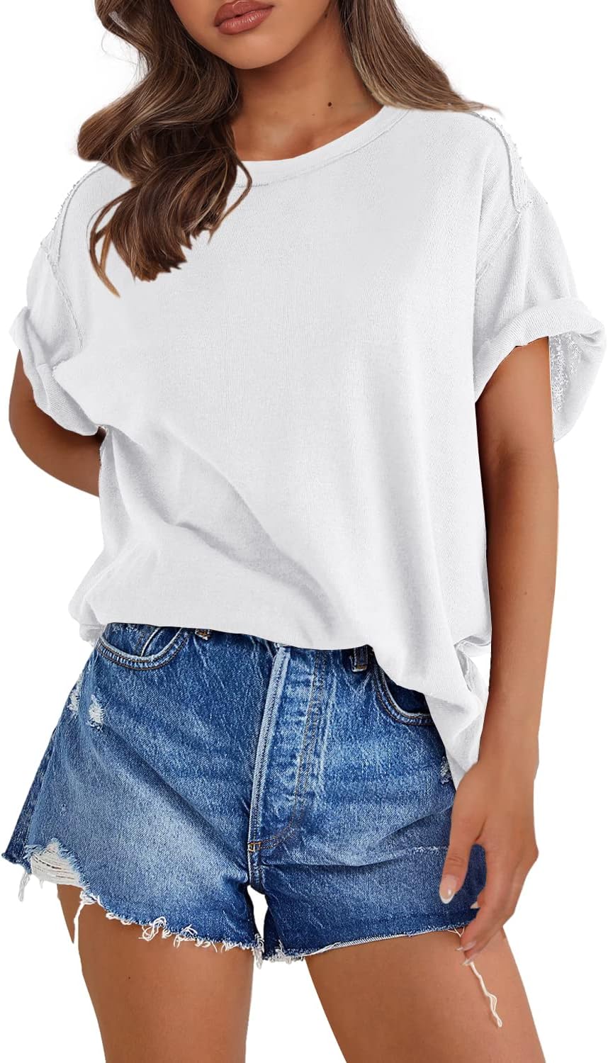 Womens Oversized T Shirts  Short Sleeve Summer Tees Loose Fit Tops(🔥50% OFF!!)
